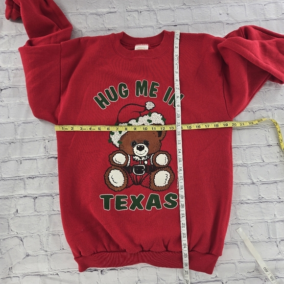 Vintage Graphic Hug Me In Texas Crew Neck Sweatshirt Size Large - Picture 6 of 7